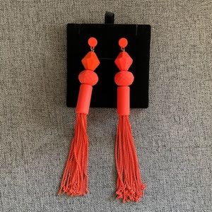 H&M |Tassel Earrings| Coral Red|